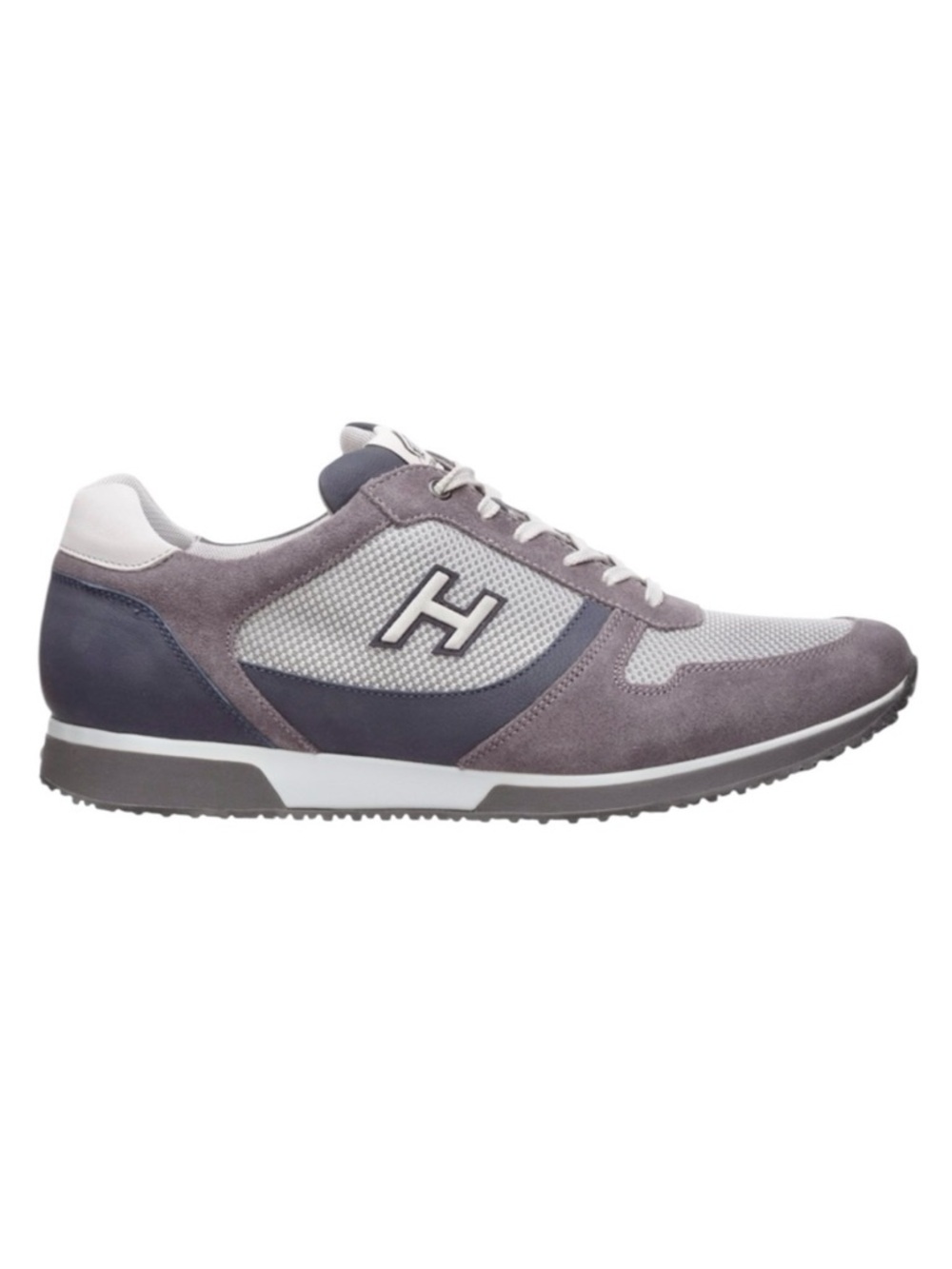 Hogan Slash H Flock Suede Leather Mesh Sneakers Blue Trainers Running Shoes 8